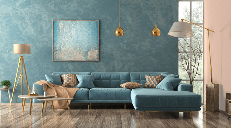 Sofa in Pastelltönen