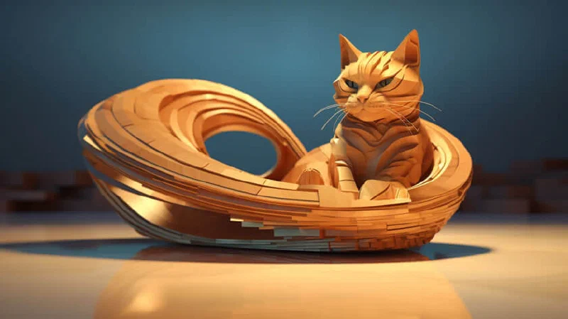 Dekoschale mit Katzenfigur