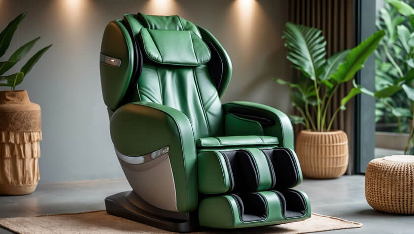 Grüner Massagesessel in modernem Design