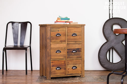 Kommode im Vintage Stil aus Tannenholz