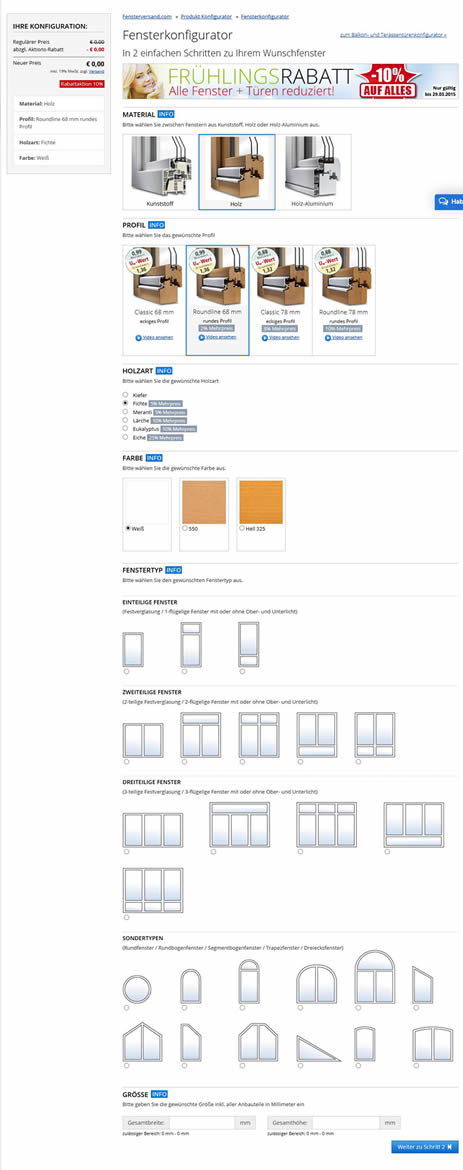 Eine positive Erfahrung: fensterversand.com Konfigurator