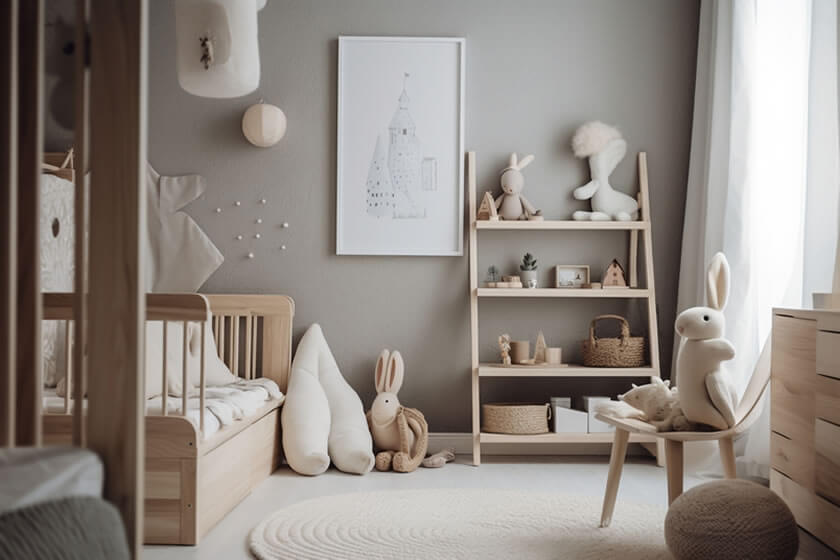 Kinderzimmer in neutralen Farben