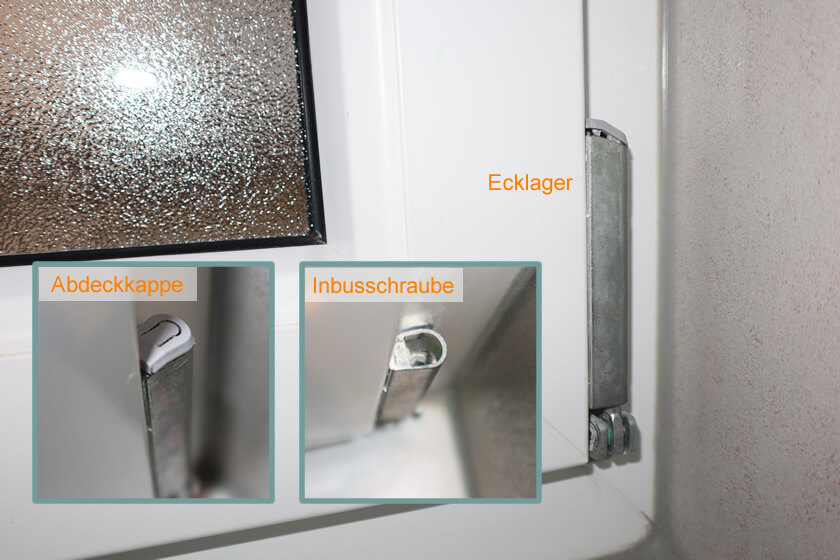 Fenster Ecklager einstellen