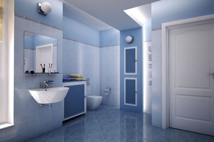 Badezimmer in Blau