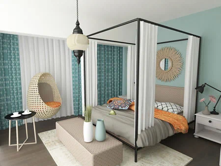 Gemütliches Schlafzimmer mit Baldachin
