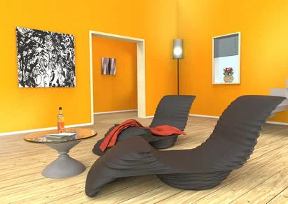 Wandfarbe in Gelb-Orange