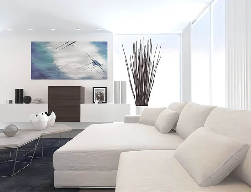 Weißes Wohnzimmer