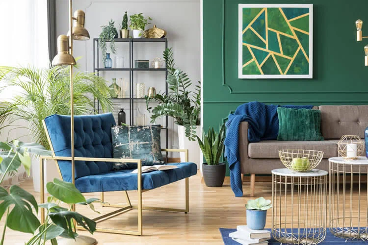 Design Sessel in blau