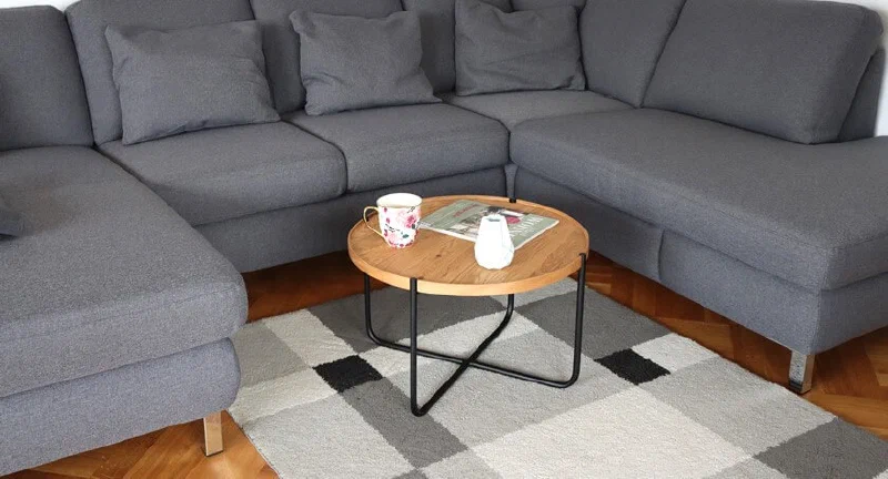 Runder Couchtisch holz-metall