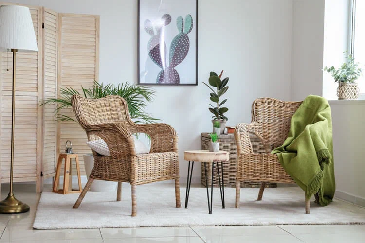 Sessel aus Rattan